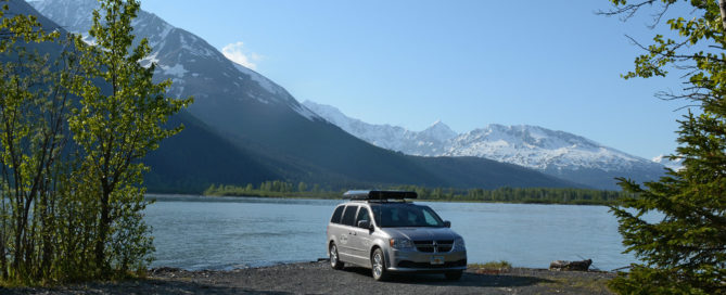 Camper Van at Primrose Campground on Kenai Lake
