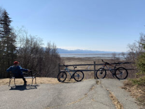 Biking along Turnagain Arm in Spring